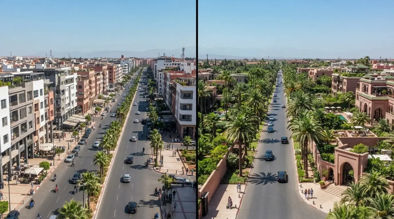Guéliz vs Hivernage Marrakech : où acheter en 2026 ?