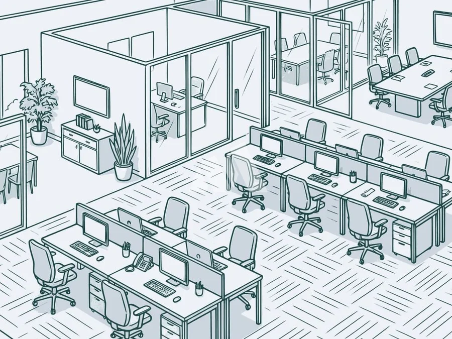 Bureau 1 chambre de 74 m² — 1